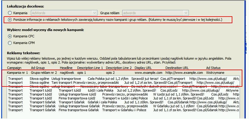 Rzeczy dodatkowe Walidacja linków docelowych AdWords Przy dużych kampaniach, gdzie nierzadko url stron docelowych kampanii są definiowane na poziomie słów