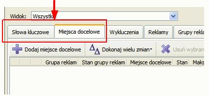 Uwaga: Przy tworzenie takiej kampanii za pomocą Edytora AdWords niedostępny jest