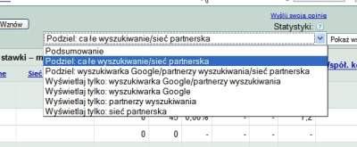 Wybieramy sposób przedstawianych statystyk np.