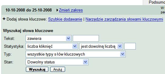 4. Edytuj słowa kluczowe edycja dopasowań i stawek za kliknięcie CPC wybranych słów kluczowych 5.