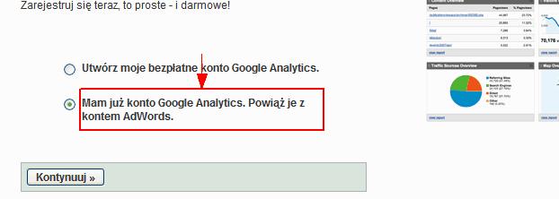 3. Wybierz z dwóch dostępnych opcji pozycję Mam już konto Google Analytics 4.