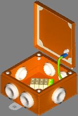 Puszka instalacyjna przeciwpożarowa typu PMO1 Puszki typu PMO2 są wykonane z blachy stalowej malowanej proszkowo na kolor pomarańczowy RAL