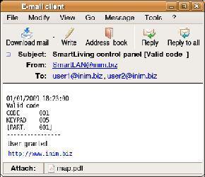 5 19 1 E-mail E-mail ze zdarzeniem wysłany do Użytkownika poprzez SmartLAN/G musi być całkowicie zaprogramowany przez instalatora. Poniżej przykład e-maila skojarzonego ze zdarzeniem Poprawne hasło.