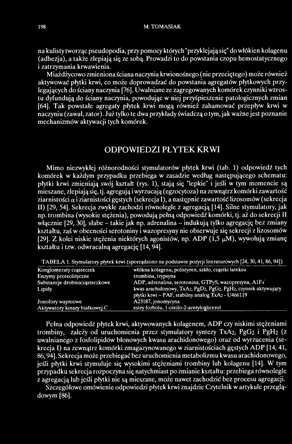 przepływ krwi w naczyniu (zawał, zator). Już tylko te dwa przykłady świadczą o tym, jak ważne jest poznanie mechanizmów aktywacji tych komórek.