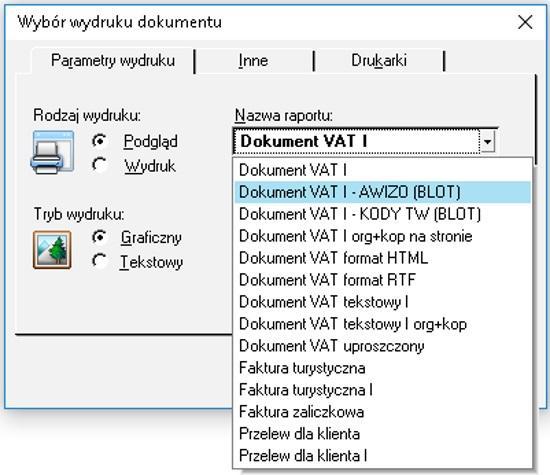 Uruchomienie dodatku Aby wydrukowa dokument nale y w "Kartotece dokumentów sprzeda y" otworzy faktur lub korekt i wybra "Drukuj".