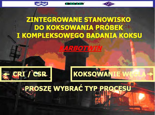 Stanowisko dodatkowo wyposażone jest w oprzyrządowanie do odprowadzania gazów wydzielających się w trakcie procesu z retort, przenośnika retort oraz układu monitorowania stężenia tlenku węgla w