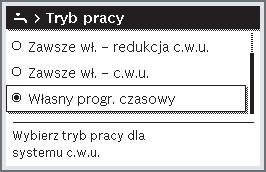 Anulowanie zmiany temperatury Obracać pokrętło nastawcze, aż zakres czasowy, którego dotyczy zmiana, ponownie zostanie wyświetlony w kolorze czarnym na wykresie programu czasowego, i nacisnąć