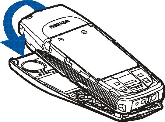 4. Aby za³o yæ przedni± obudowê, dopasuj spodni± krawêd¼ telefonu do dolnej krawêdzi przedniej pokrywy i delikatnie dopchnij do niej telefon.