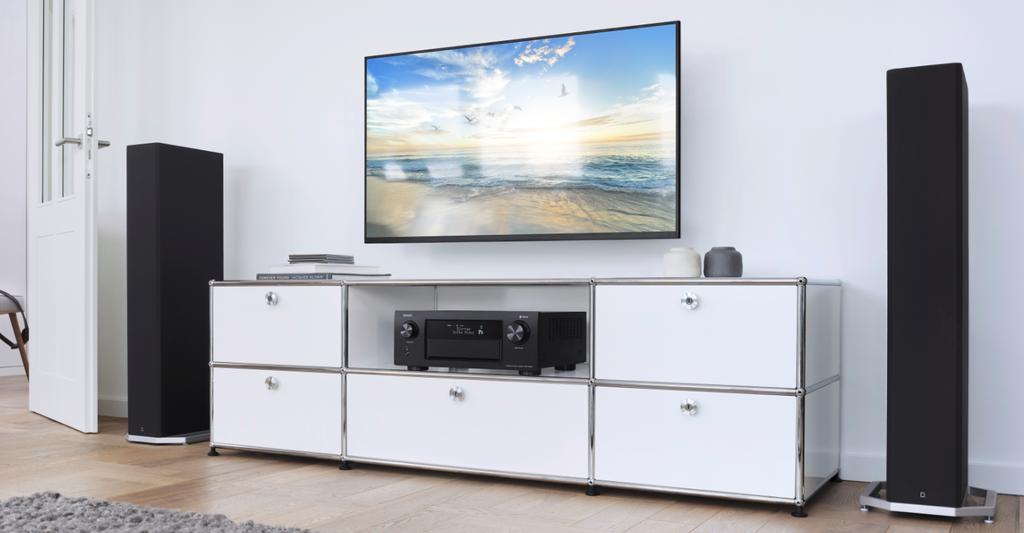 high-endowe amplitunery AV wyposażone w Dolby Atmos, DTS: X i Auro-3D.