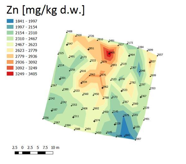 SZACOWANA ZAWARTOŚĆ CYNKU W BYTOMIU ZA POMOCĄ METODY CO EST 16% 47% Przestrzenny rozkład zawartości Zn w Bytomiu