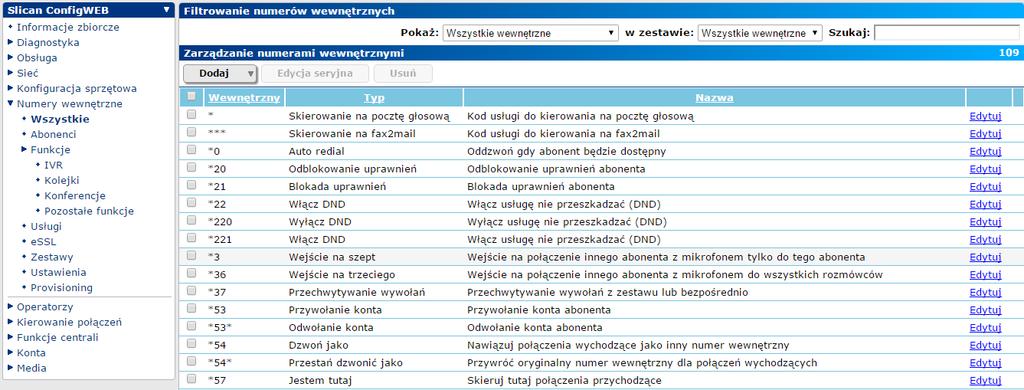 OBSŁUGA NUMERÓW