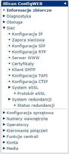 SIEĆ KONFIGURACJA Konfiguracja sieci dotyczy: - nadania adresacji centrali: klient DHCP, adres statyczny (port LAN/WAN) - ustawień parametrów SIP (okres wygaśnięcia rejestracji) - ustawień parametrów