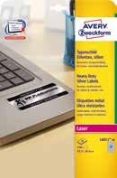 ETYKIETY SAMOPRZYLEPNE DARMOWE szablony i oprogramowanie www.avery-zweckform.pl Etykiety samoprzylepne, znamionowe srebrne AVERY ZWECKFORM Etykiety samoprzylepne wykonane ze srebrnego poliestru.