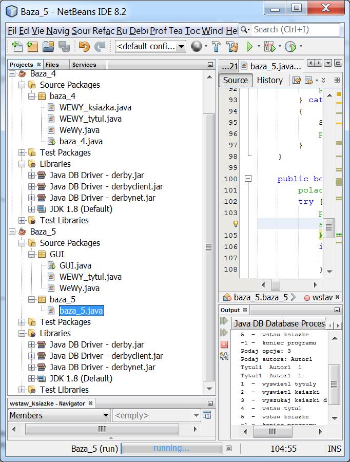 Refaktoryzacja kodu programu Baza_4 (wydzielenie logiki biznesowej do klasy