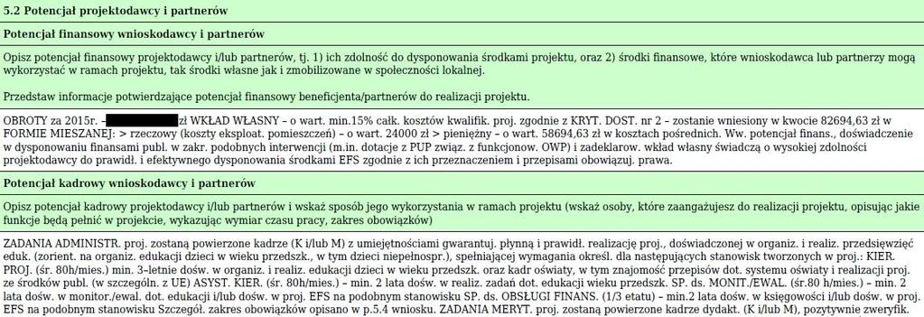 Potencjał Należy opisać potencjał finansowy, kadrowy, techniczny i wskazać jego wykorzystanie w ramach projektu (osoby zaangażowane