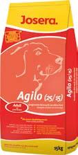 Agilo (25/15) Wielkość opakowania: 15 kg Chrupiące kąski dla aktywnych psów Josera Agilo to chrupiące kąski z rybą, drobiem i lekkostrawnym ryżem.