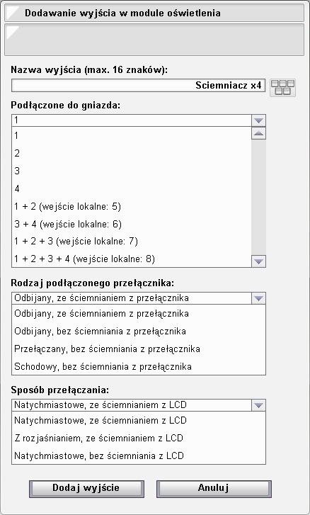 programowania systemu. W linii typ i adres fizyczny system opisuje jak dane urządzenie zostało rozpoznane. Dodanie urządzenia nastąpi po potwierdzeniu przez klawisz Dodaj.