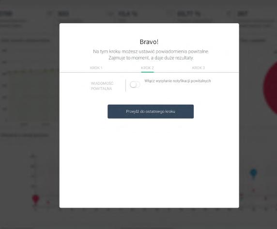 Help: Wklejanie kodu integracyjnego PushAd 5 Jeżeli chcesz, możesz włączyć powiadomienia powitalne, które będą wysyłane do użytkownika zaraz po zapisaniu się do powiadomień.