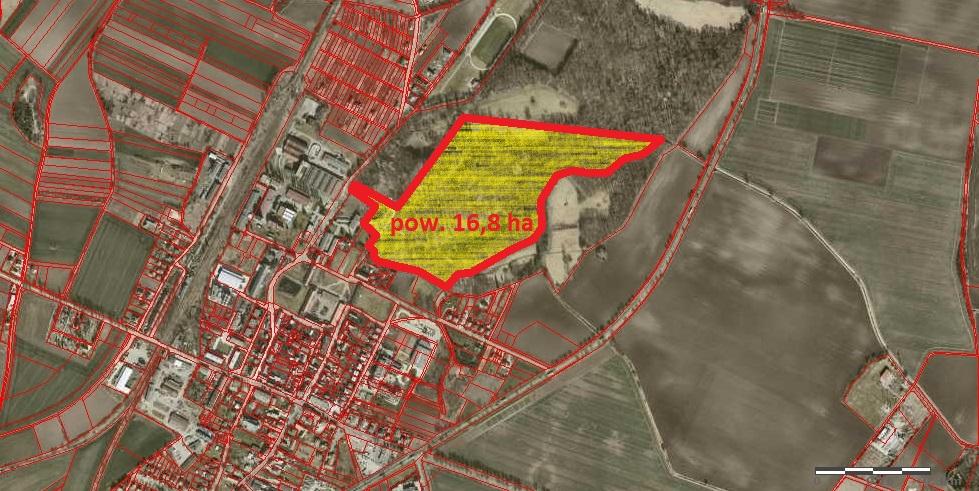 całkowita obszaru 1,45 ha skala 1:2000 KOBIERZYCE działka 384/9, pow.