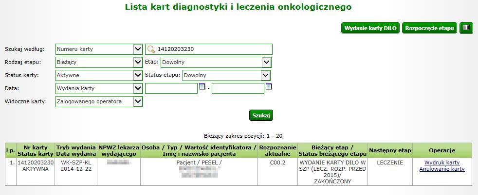 Należy pamiętać, iż w systemie nie mogą być jednocześnie dwa zarejestrowane aktywne etapy do tej samej karty (otwarte / rozpoczęte i niezakończone). Opis całego procesu przedstawia poniższy obrazek.