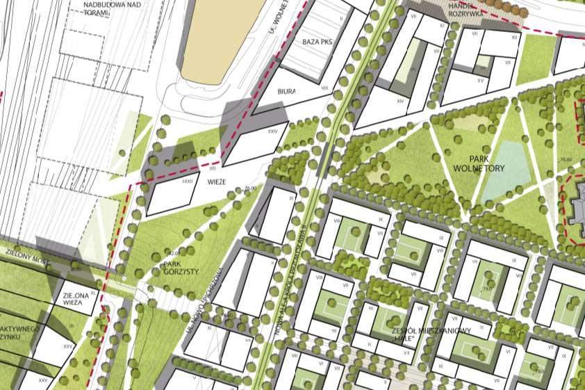 Szerokość głównej arterii komunikacyjnej Parametry elementów pasa drogowego zg. z rozporządzeniem w spr. warunków technicznych jakim powinny odpowiadać drogi i ich usytuowanie: - szer.