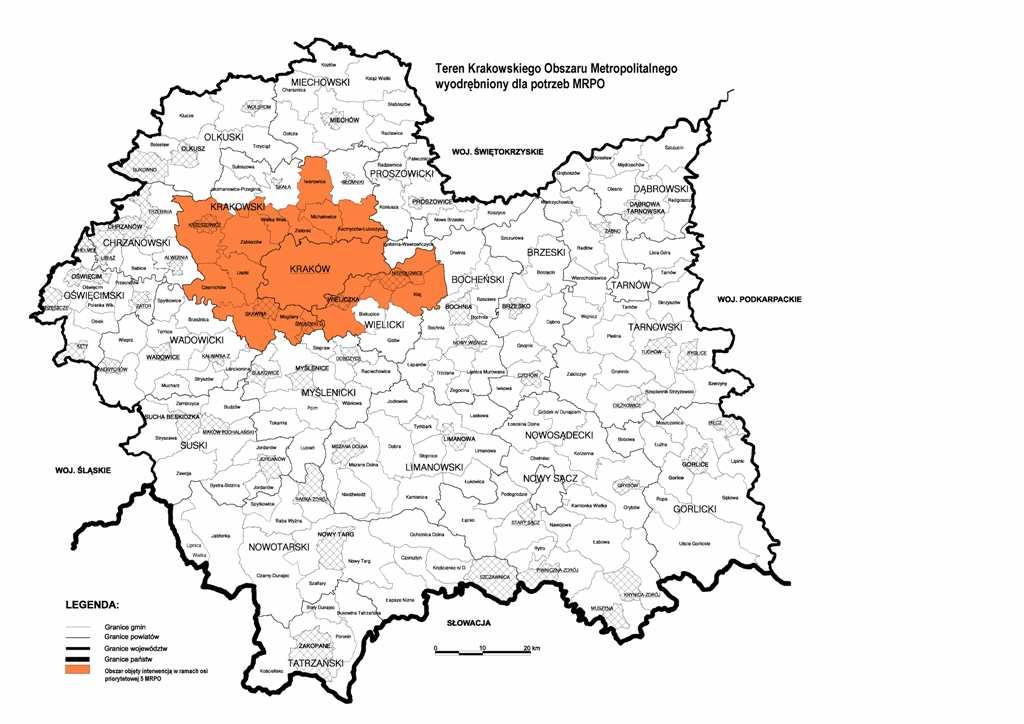 2.5 Oś priorytetowa 5. Krakowski Obszar Metropolitalny 2.5.1 Skrócony opis priorytetu Cel operacyjny: Wzmocnienie pozycji Krakowskiego Obszaru Metropolitalnego jako znaczącego ośrodka metropolitalnego w Europie.