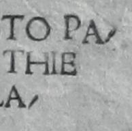 Ekslibris Macieja Drzewickiego wycinek napisu (Hieronim Wietor, Wiedeń 1516) Źródło: oryginał w zbiorach Archiwum Archidiecezjalnego w Gnieźnie (fot. P. Pokora).