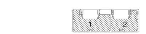 INFORMACJE TECHNICZNE METODA OBLICZANIA POJEMNOŚCI KANAŁÓW INSTALACYJNYCH Przykład obliczeń Założenia: Kanał aluminiowy 16 przewodów 3x2,5 mm 2 w pierwszej komorze 35 przewodów 6 FTP w drugiej