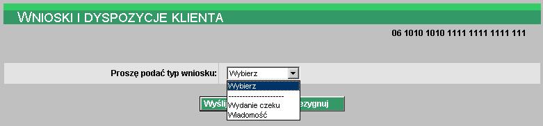 WNIOSKI ZŁOśENIE WNIOSKU Opcja Wnioski umoŝliwia m.in.