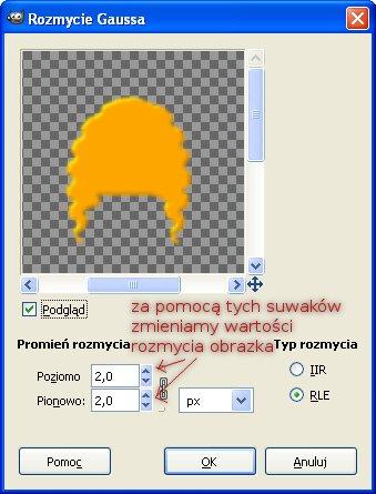 I oto nasz ludzik ma kręcone włosy. 12. Tworzymy nową warstwę: Grzywka. Tworzymy ścieżkę, tak jak na obrazku.