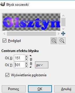 [32/45] GIMP Rysunek 57. Okno opcji Błysk soczewki Rysunek 58.