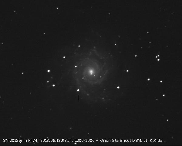 PROXIMA 4/2013 strona 12 SN 2013ey 11 sierpnia 2013 r. F. Ciabattari, E. Mazzoni i M. Rossi (ISSP - Italian Supernovae Search Project) zauważyli supernową w galaktyce PGC 65806 (R.A. = 20h58m03s.