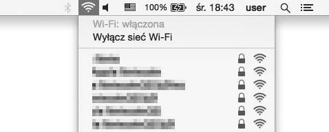 2 Kliknij ikonę Wi-Fi i wybierz nazwę sieci
