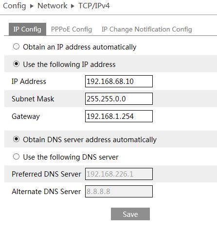 NVIP-3000 series IP PTZ camera - user manual ver.1.0. WWW INTERFACE - WORKING WITH IP CAMERA 4.5 Network 4.5.1 TCP/IPv4 IP Config There is two possible ways to configure Novus IP Camera.