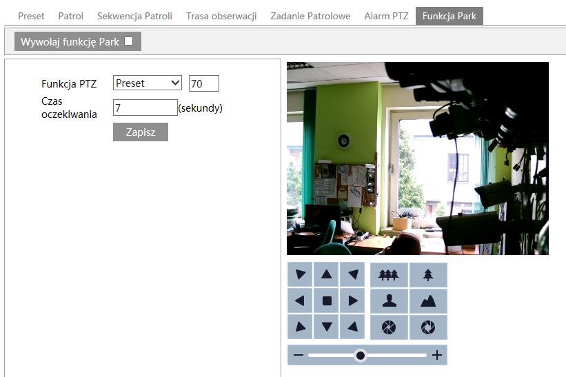 Instrukcja obsługi kamer IP PTZ serii NVIP-3000 wer.1.0. USTAWIENIA Funkcja Park.