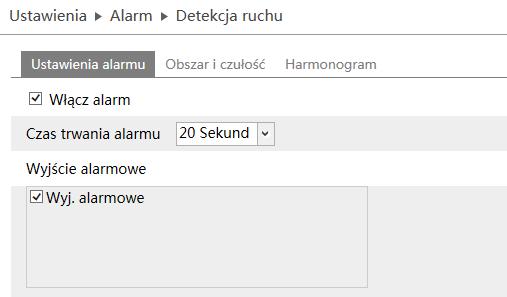 Obszar i czułość Aby kamera poprawnie informowała o zaistniałych alarmach należy zdefiniować jej obszar i czułość.