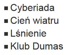 Lista nieuporządkowana <ul> <li>cyberiada</li> <li>cień