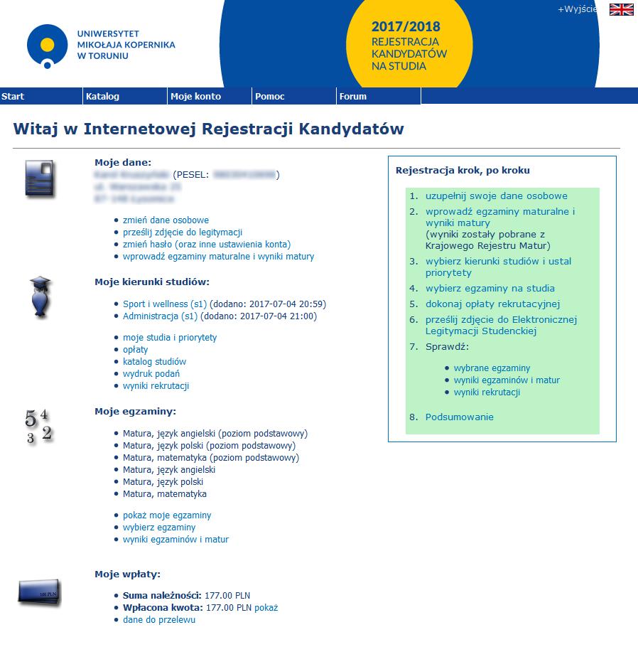 przetwarzanie zdjęć kandydatów niezbędnych do Elektronicznej Legitymacji Studenckiej, komunikowanie się komisji rekrutacyjnych z kandydatami, odpowiedzi na zgłaszane pytania i wątpliwości na