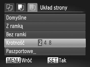 Za pomocą przycisków op lub pokrętła 7 wybierz jedną z opcji, anastępnie naciśnij przycisk m. Wybierz typ papieru.