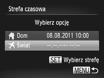 Zmiana ustawień aparatu Ustawianie czasu wyłączania ekranu Można określić czas automatycznego wyłączania ekranu (str. 48). Jest ono aktywne także wtedy, gdy dla funkcji [Wył.