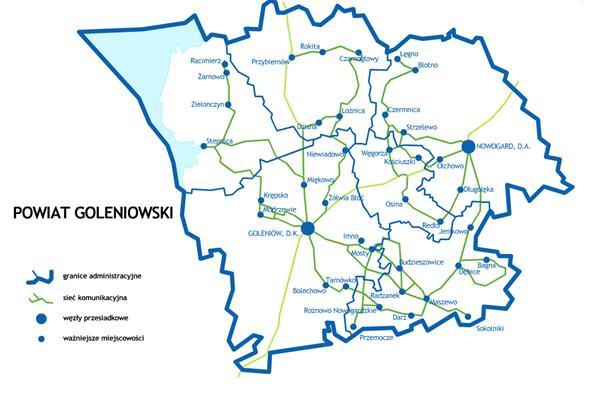 Rysunek 3. Obecna sieć komunikacyjna powiatowych przewozów komunikacji zbiorowej Źródło: opracowanie własne 3.2.