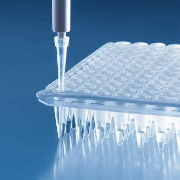 Płytki do PCR q! PCR Płytki do PCR do 96 studzienkami Płytki do PCR mają niezwykle cienkie ścianki, co umożliwia równomierne, szybkie i precyzyjne rozchodzenie się ciepła.