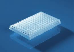 Płytki PCR 96-dołkowe z półramką mogą być łatwo etykietowane lub oznaczone kodem kreskowym.