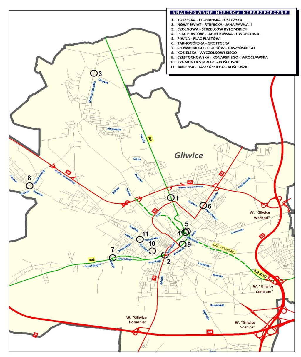 MAPA NAJBARDZIEJ NIEBEZPIECZNYCH MIEJSC NA SIECI DROGOWEJ