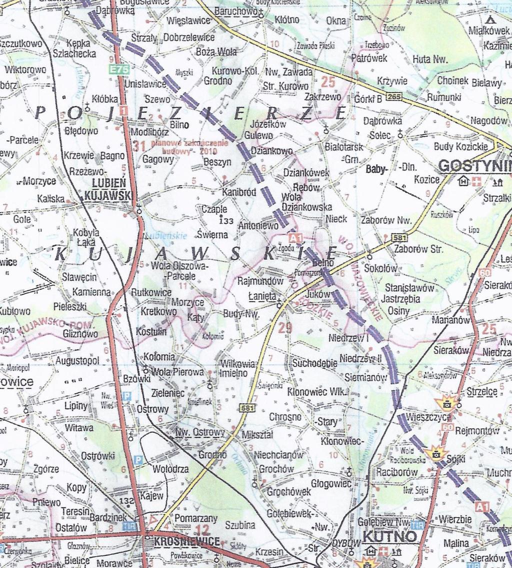 1.5. Podstawowa informacja o zakresie Robót objętych Kontraktem Węzeł Kowal Węzeł Sójki Autostrada A1 jest częścią Transeuropejskiej Sieci Transportowej (TEN-T) i wchodzi w skład projektu