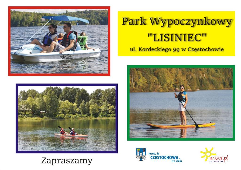 Zapraszamy do Wypożyczalni Sprzętu Pływającego w Parku Wypoczynkowego Lisiniec Park Wypoczynkowy "Lisiniec" to 40 ha terenów zielonych położonych w zachodniej części miasta przy trasie wylotowej na