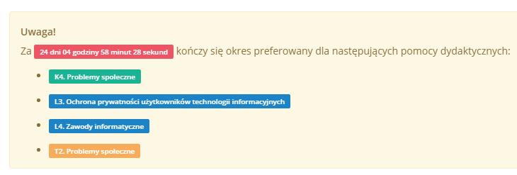 6. Sprawdzanie opanowanej wiedzy Po wybraniu trybu Sprawdzanie wyświetlane są pomoce dydaktyczne dostępne w tym trybie.