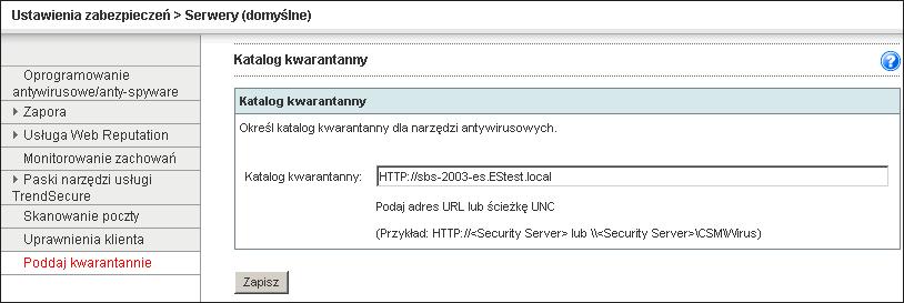 Trend Micro Worry-Free Business Security Advanced 5.1 Podręcznik administratora Kwarantanna W katalogu kwarantanny przechowywane są zarażone pliki.