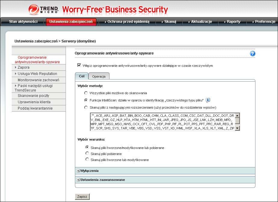 Trend Micro Worry-Free Business Security Advanced 5.1 Podręcznik administratora TABELA 2-1.