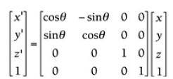 , gdzie θ jest kątem obrotu Obrót 3D wokół osi X :, gdzie θ jest kątem obrotu Obrót 3D